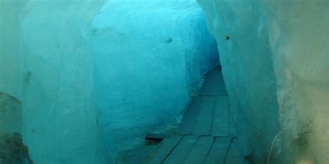 Ice Cave In The Rhone Glacier Cave