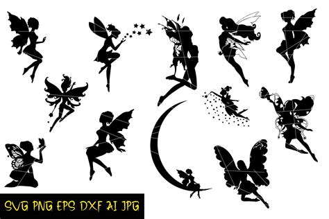 Fairy Silhouettes Svg Cutting Files Fairy Svg Cut Files Fairy Svg File