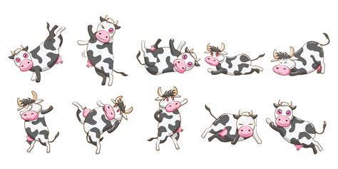 Cartoon Silly Cow Set 941578 Vector Art At Vecteezy