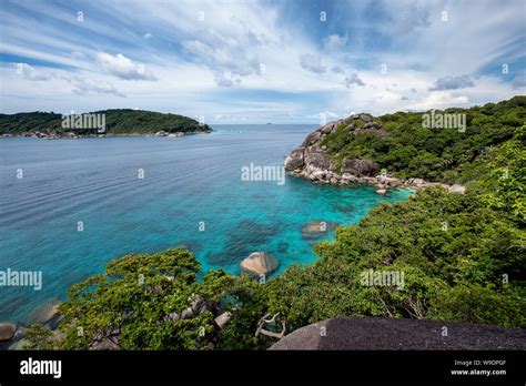 Beautiful Blue Sea With The Sky On Viewpoint At Similan Island Phang