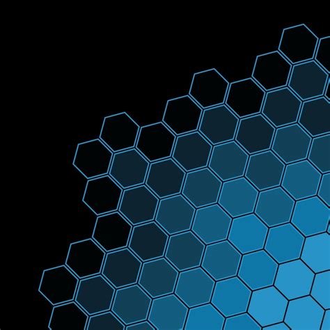 2048x2048 Resolution Black Blue Hexagon Pattern Ipad Air Wallpaper