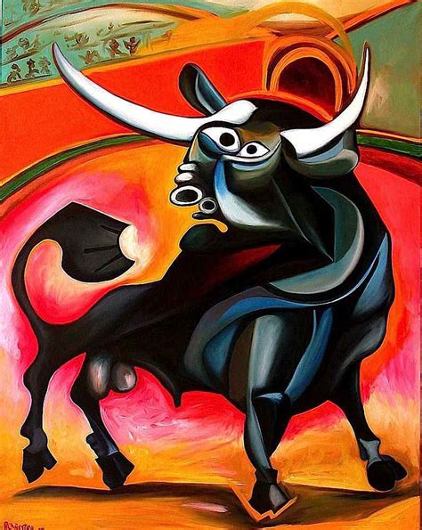 Oil Paintings By Raul Canestro Picasso Art Bull Painting Animal