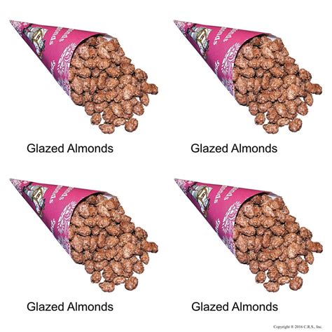 Cinnamon Glazed Roasted Almonds In 4 Cone Pack Nutty Bavarian Northwest
