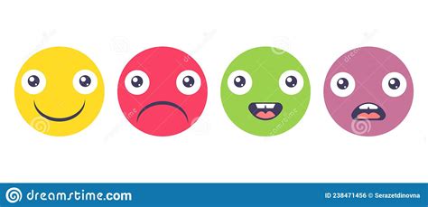 Vector Set Icons Of Emoji In Different Mood Stock Vector Illustration