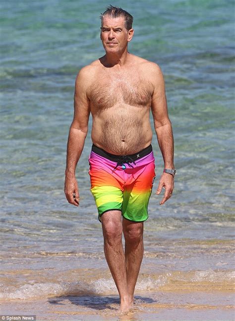 Shirtless Pierce Brosnan Enjoys Sunny Beach Break In Hawaii Olorisupergal