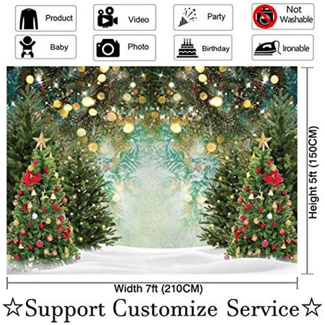 Allenjoy 7x5ft Christmas Wonderland Pinetree Backdrop Glitter Polka