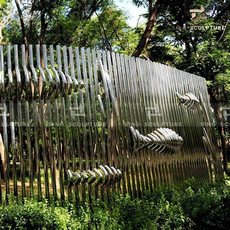 Mirror Polished Stainless Steel Fish Sculpture For Landscape Decoration