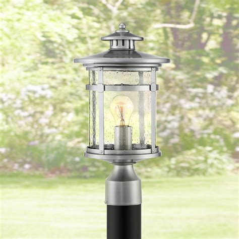 Franklin Iron Works Industrial Outdoor Post Light Chrome