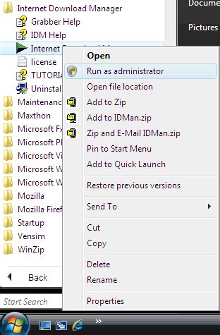 If you use windows vista or windows 7, you may need to run idm with administrator rights. Internet Download Manager Registration guide