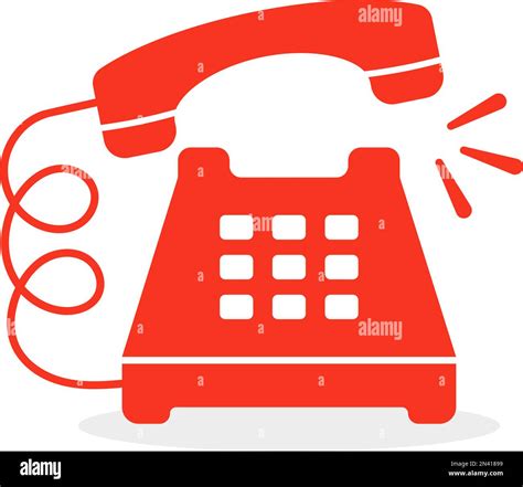 Red Vintage Ringing Phone Icon Stock Vector Image And Art Alamy