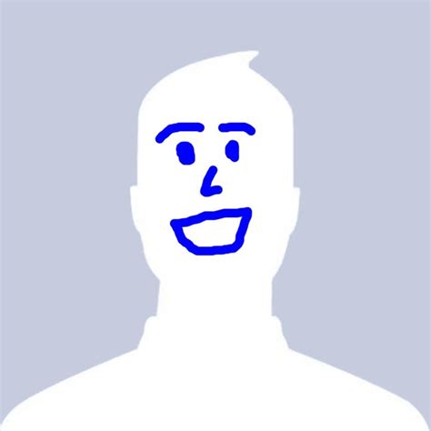 A Blue And White Drawing Of A Mans Face