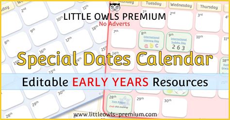 Special Dates Calendar Early Yearseyfspreschool Festivals