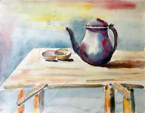 Antique Tea Pot Painting Painting By Hashim Khan Fine Art America