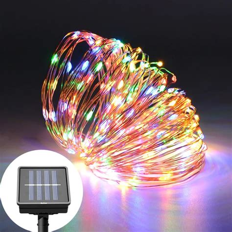 Solar Rechargeable Led Strip 10m 20m Waterproof Fairy Outdoor String