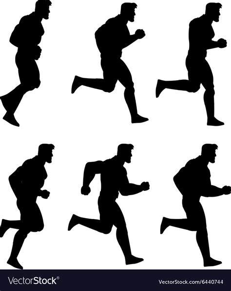 Running Man Silhouette Animation Sprite Royalty Free Vector