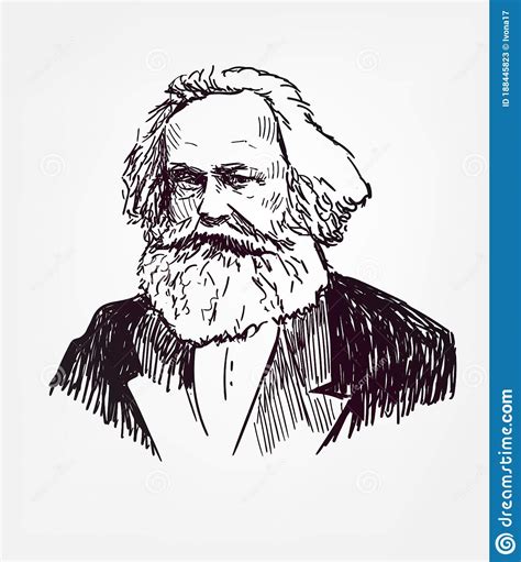 Retrato Isolado Do Vetor Carl Marx Foto De Stock Editorial Ilustração