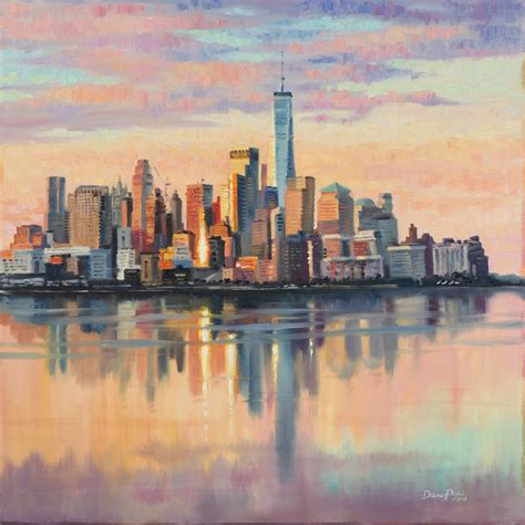 New York Skyline Painting Cityscape Canvas Print City Abstract Etsy
