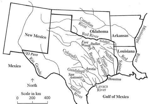 Major Rivers And Largest Cities In Texas Download Scientific Diagram