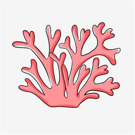 Cartoon Hand Painted Ocean Biological Coral Clipart Coral Red Coral