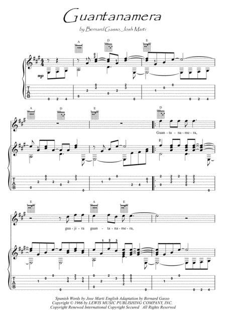 Guantanamera By Bernard Gasso And Josh Marti Digital Sheet Music For