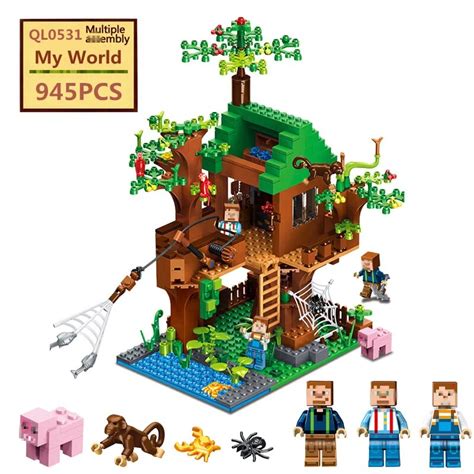 Minecrafted Tree House Building Blocks Compatible Legoed My World