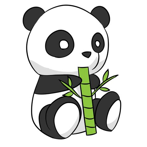 Панда с бамбуком рисунок 29 фото