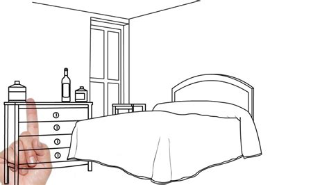 How To Draw A Bedroom Youtube