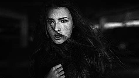 Wallpaper Id 1063781 Black Long Hair Monochrome Georgy