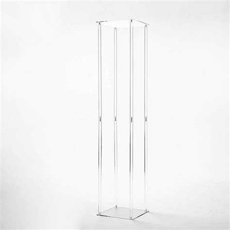 48 In Tall Clear Crystal Rectangular Stand Flower Vase Column