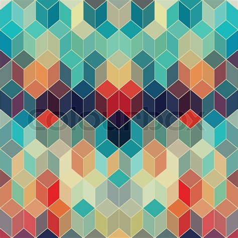 Hipster Geometric Background Made Of Cubesretro Hipster