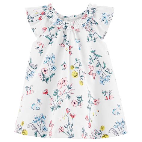 Carters Baby Girls Floral Sateen Dress Baby Girls Dresses Baby