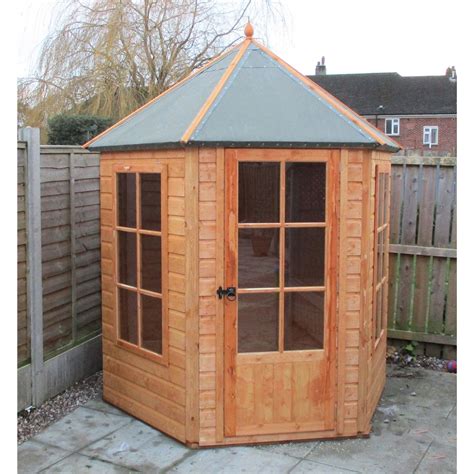 Absco's premier shed offers a perfect solution for your outdoor storage needs. 6 x 7 (1.87m x 2.16m) - Premier Pressure Treated Hexagonal ...