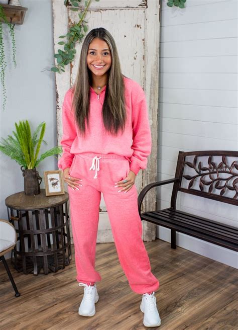 Super Cute Pink Sweat Suit Fleece Interior Comfy Fit Pink Sweat