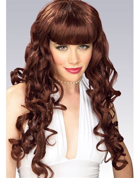 Sexy Movie Starlet Auburn Long Racecar Driver Womens Halloween Costume Wig