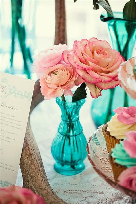 Cool Chic Style Attitude Table Setting Turquoise And Pink
