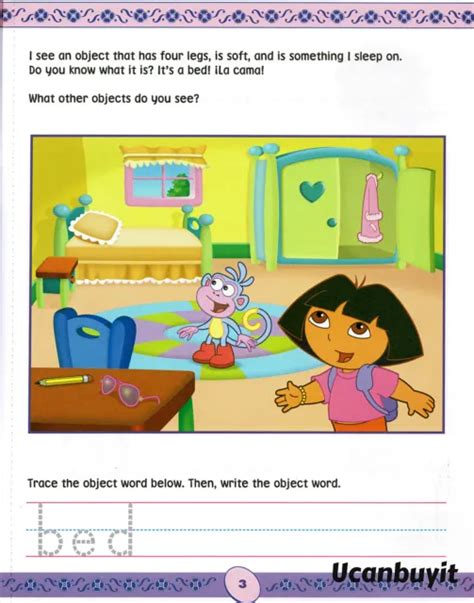 Dora The Explorer Nouns First Object Words Preschool Workbook Ages 4