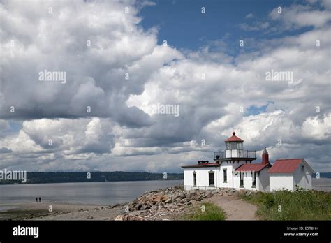West Point Lighthouse In Seattles Discovery Park Washington Usa