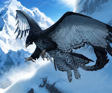 Snow Gryphon By Turnipberry On Deviantart Mythical Creatures