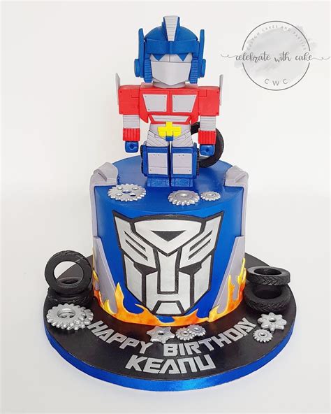 Celebrate With Cake Transformer Themed Featuring Optimus Prime Cake