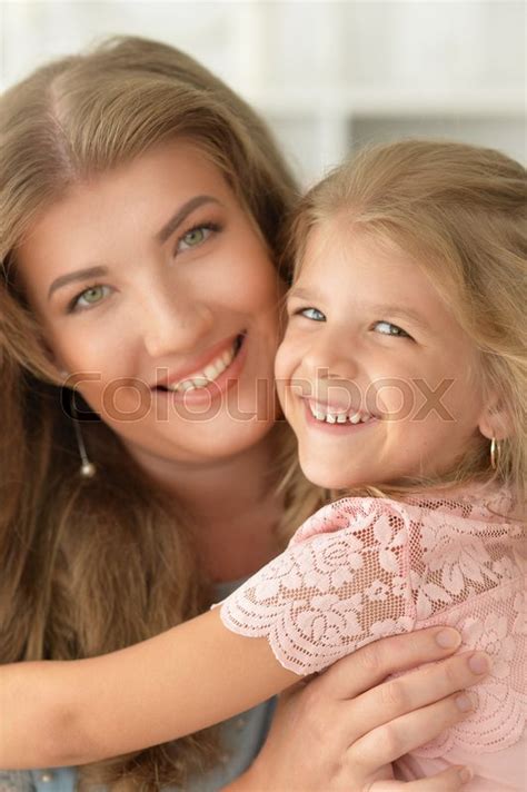 Smiling Mother And Daughter Close Up Stock Image Colourbox