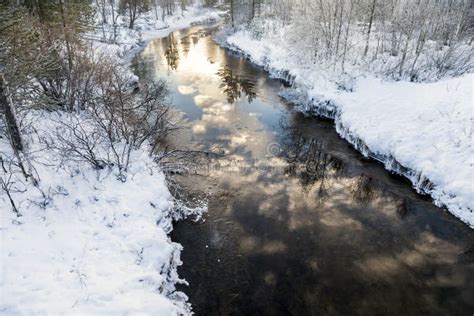 Frozen Lake In Inari Finland Stock Image Image Of Lake Sunrise