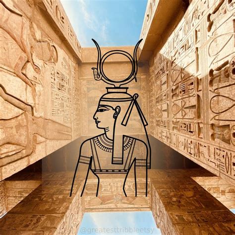 Hathor Egyptian God Bust Clip Art Svg Png  Eps Vector Etsy