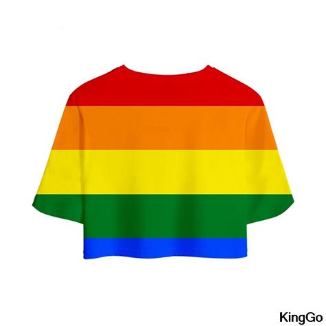 Lgbt Crops Tops Gay Lesbian Pride Rainbow Flag Girl T Shirt3d Print