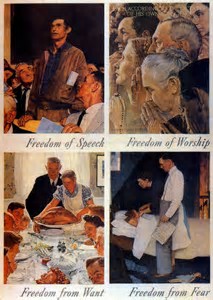 Image result for images rockwell four freedoms