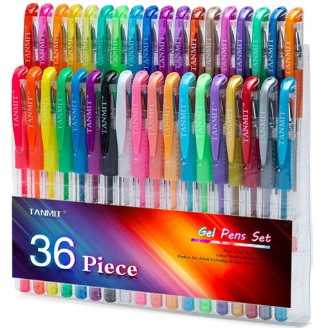 Tanmit Gel Pens Set Colored Pen Fine Point Art Marker Pen 36 Unique