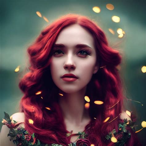 Beautiful Woman Long Red Hair Ultra Quality Hyper Midjourney Openart