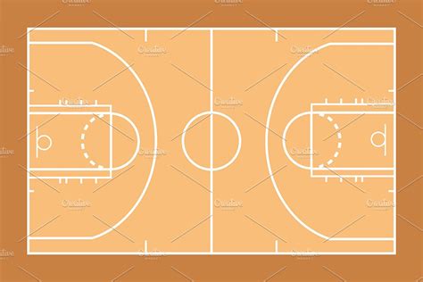 Basketball Court Game Plan Powerpoint Shapes Ph