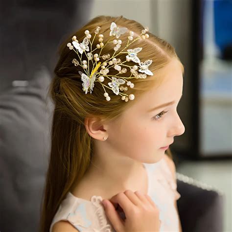 Fashion Beaded Butterfly Hair Clips For Girls Headpiece Hair