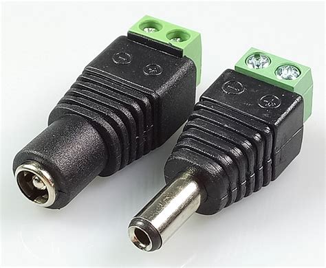 Pair Dc Socket Plug To Screw Terminal Connectors 21mm X 55mm All