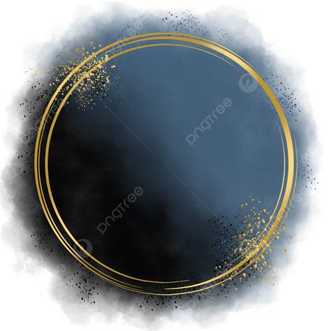 Painted Circle Gold Black Blue Brush Circle Brush Blue Brush Brush